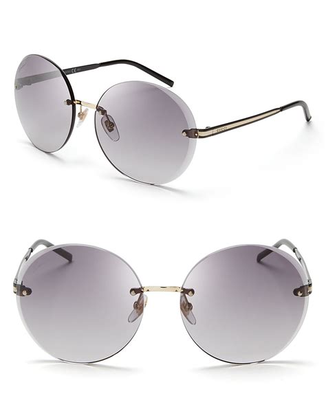 gucci round-frame rimless sunglasses|Gucci vintage round sunglasses.